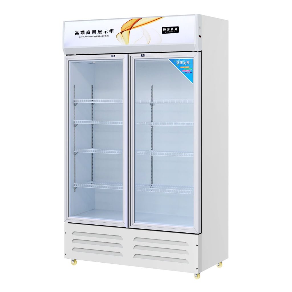 Commercial Functional Food Beverage Display Refrigeration Sliding Door Showcase