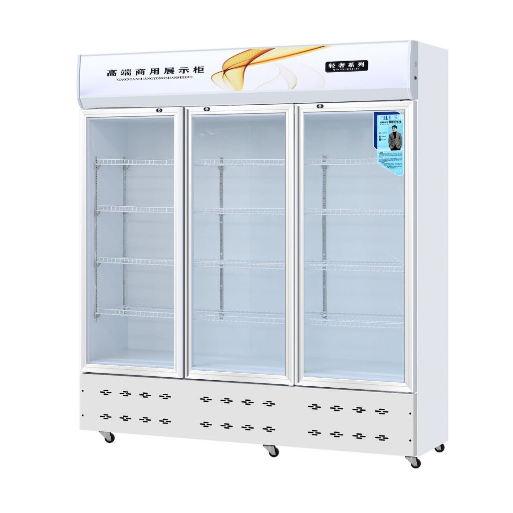 Commercial Functional Food Beverage Display Refrigeration Sliding Door Showcase