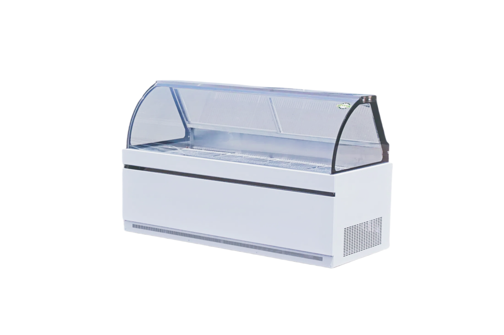 Kitchen Equipment Curved Glass Food Display Warmer
